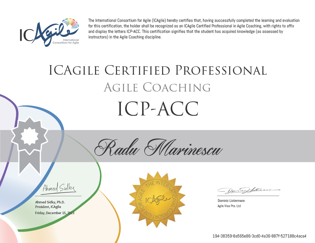 Certified Professional in Agile Coaching ICP-ACC